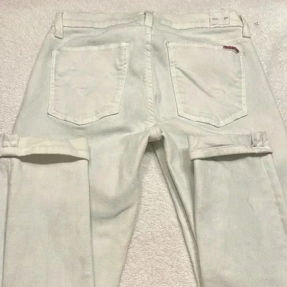 Hudson Tally Crop Skinny Woman Cuffed White Jean size 27 - Picture 9 of 11
